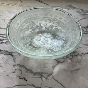 ANDREAS MEYER Hand Made Nahariya Art Glass Fused Glass Trinket Dish Bowl Flowers